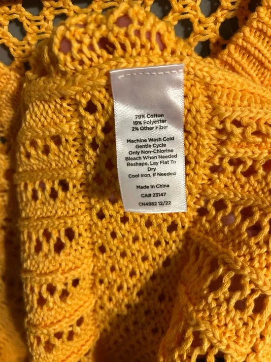 NWT Talbots Goldenrod Pointelle Knit Sweater Vest M - Picture 6 of 6